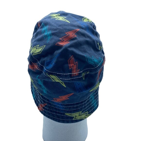 Children’s Place Toddler Kid Blue Multicolor Lightning Bolts Bucket Hat Sz Large - Picture 6 of 6